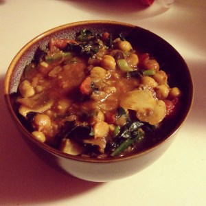 spicy chickpea mushroom stew