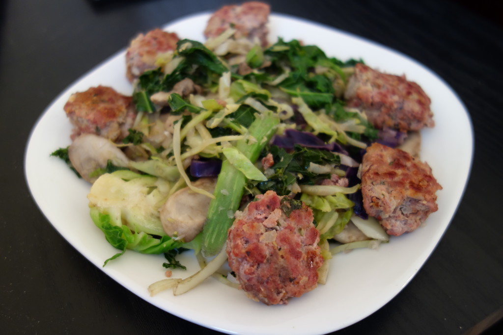 keeping it real food duck meatballs and greens