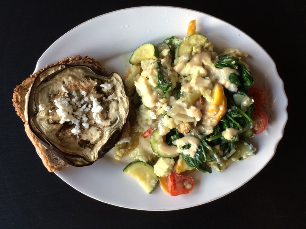 veggie scramble and toast