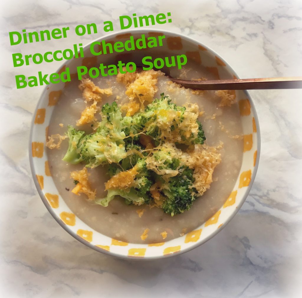 Budget Baked Potato Soup 1024x1010 - Dinner on a Dime: Broccoli Cheddar Baked Potato Soup