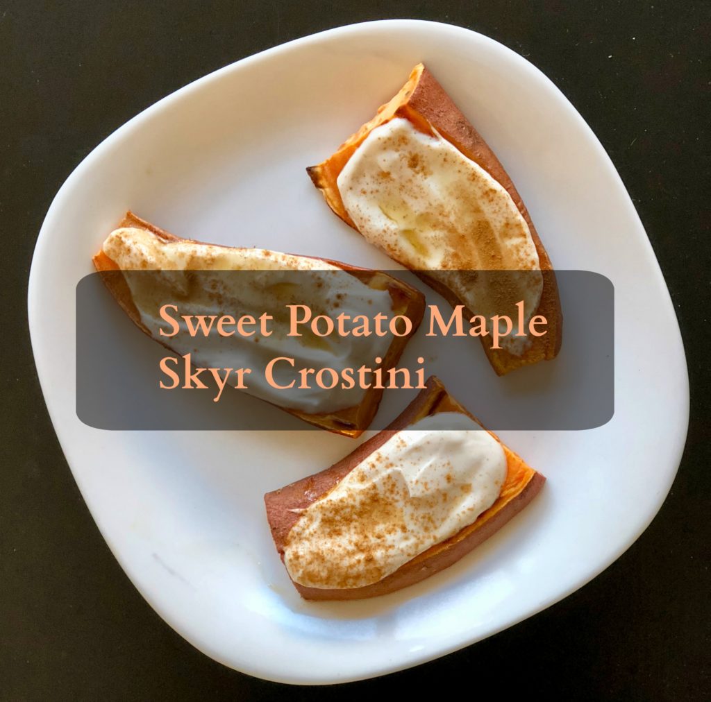 SweetPotatoCrostiniFeature 1 1024x1012 - Sweet Potato Maple Skyr Crostini