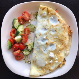 hummus-omelet-and-salad