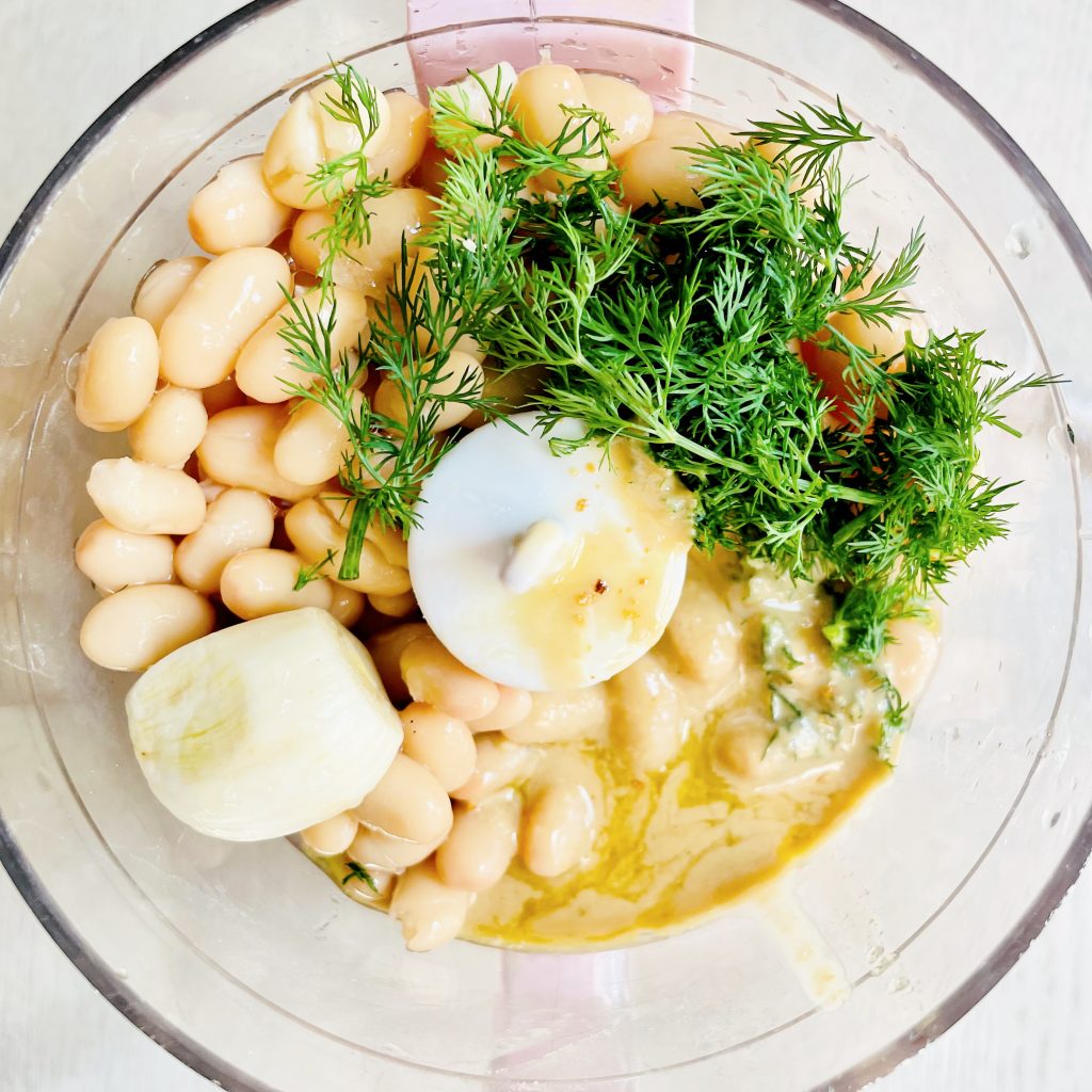 lemon dill hummus food processor